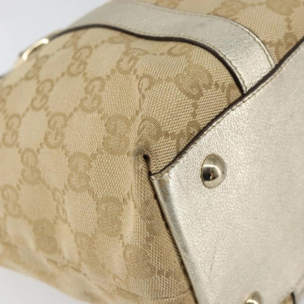 GUCCI GG Canvas Abbey Tote Bag Beige Gold 141470 Auth 156041 - Picture 5 of 16